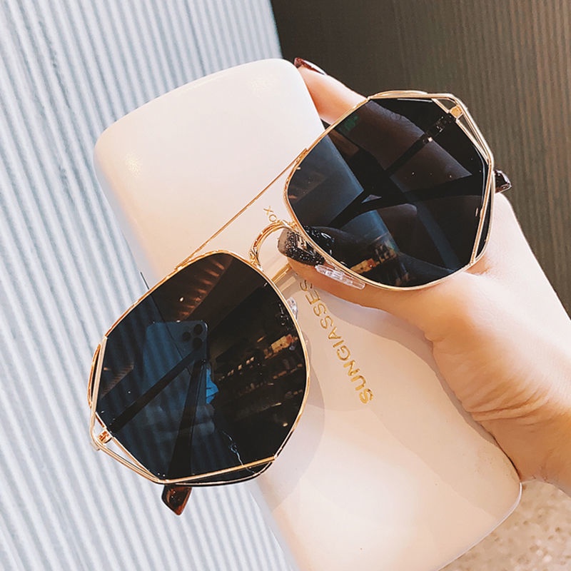 Kính Mát Gọng Vuông Kim Loại Thời Trang Cho Nam Nữ