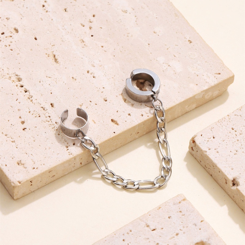 Khuyên Kẹp Vành Tai Hai Lớp Tua Rua Không Cần Xỏ Lỗ Cho Nữ