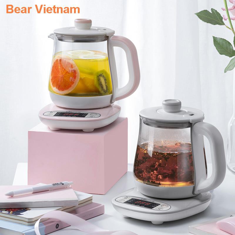 ☌▬Bình chăm sóc sức khỏe gấu nhỏ 0.8L lít mini công suất văn phòng máy pha trà thủy tinh tự động