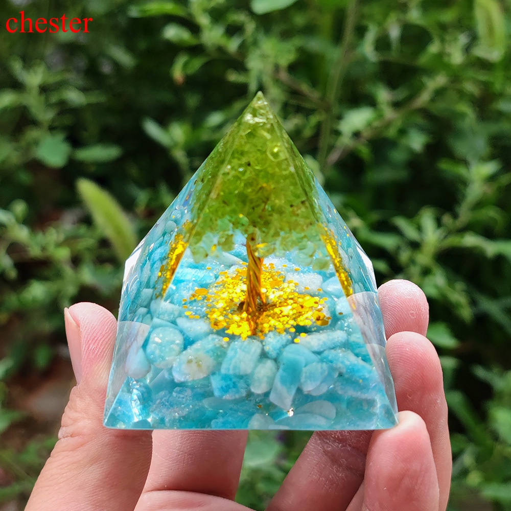 Tháp đá orgone thạch anh tím pha lê năng lượng cân bằng chữa lành thích hợp thiền yoga