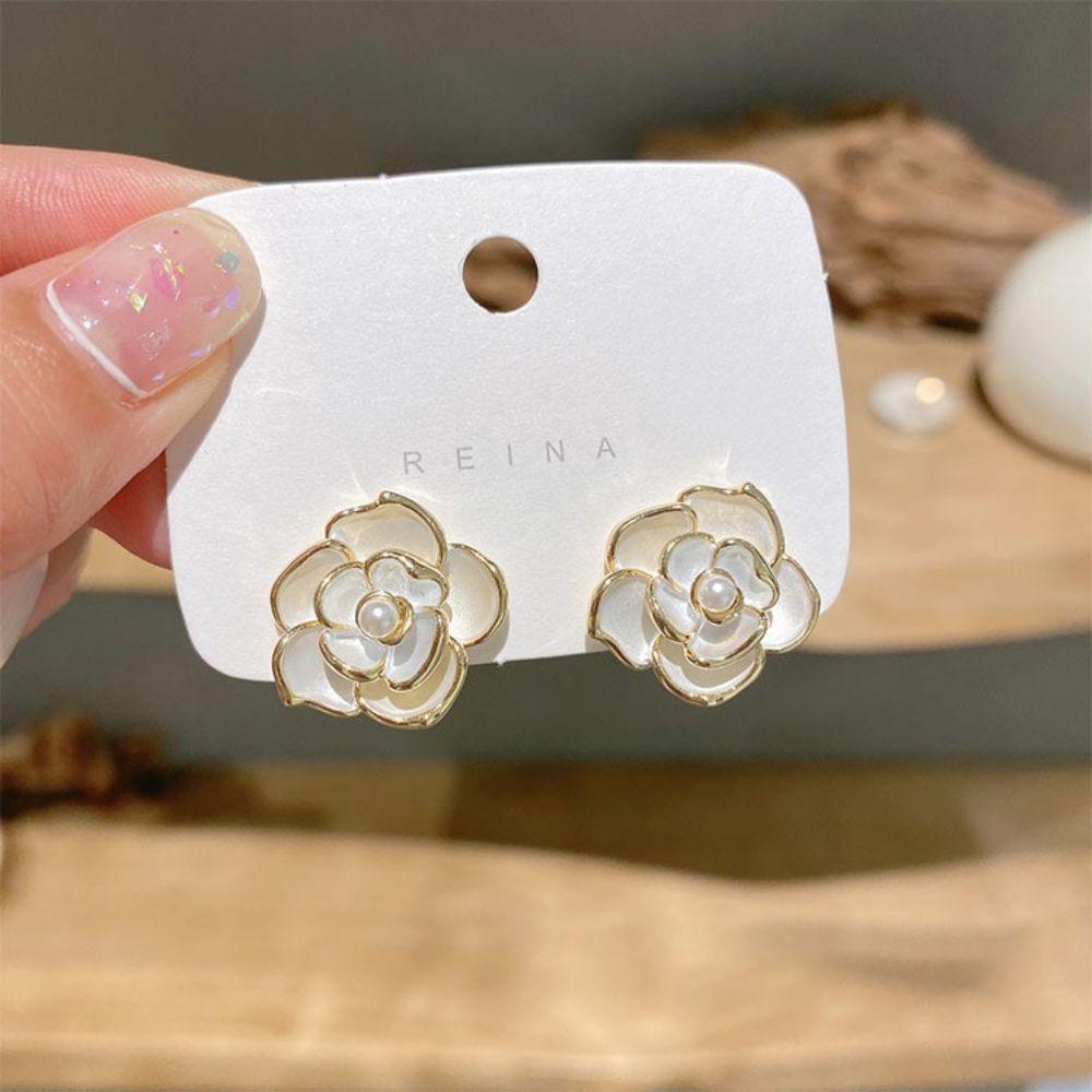 Bông tai nụ giọt nước hoa trà ngọc trai khí chất thời trang thanh lịch ngọt ngào quà tặng tinh tế phong cách Hàn