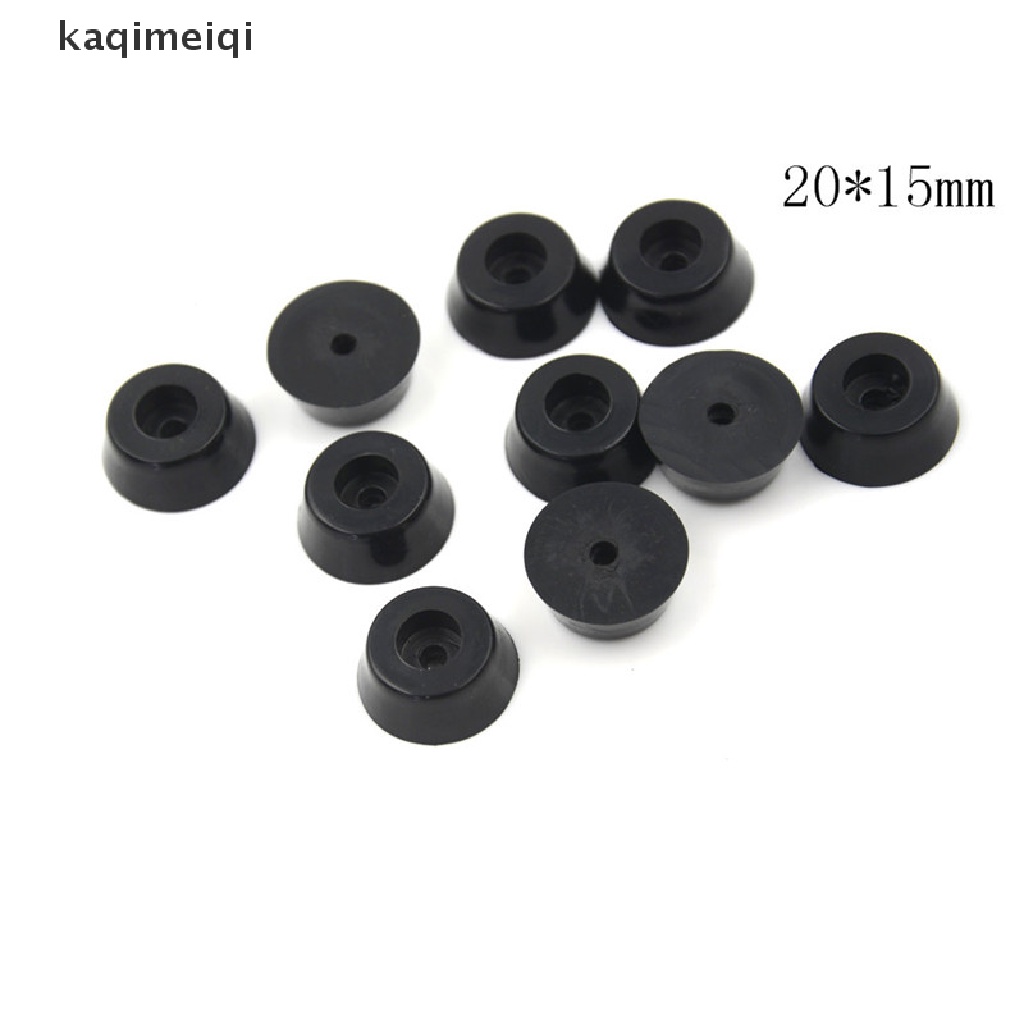 [KAQ] 10Pcs Black Rubber Round Cabinet Instrument Case Feet Foot Circular Bumpers Pads GJL