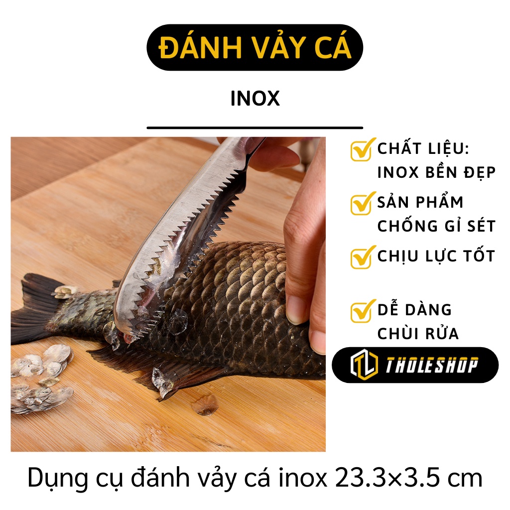 Dụng Cụ Lóc Vảy Cá - Cây Đánh Vảy Cá Inox Bền Đẹp, Chống Gỉ, Chịu Lực Tốt 9158