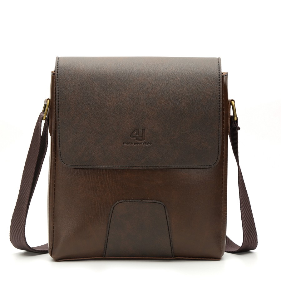 [Mã MABR30FA giảm 10% tối đa 30k đơn 99k] Túi Đeo Chéo Nam 4U Thời Trang D267 (đen -nâu) | BigBuy360 - bigbuy360.vn