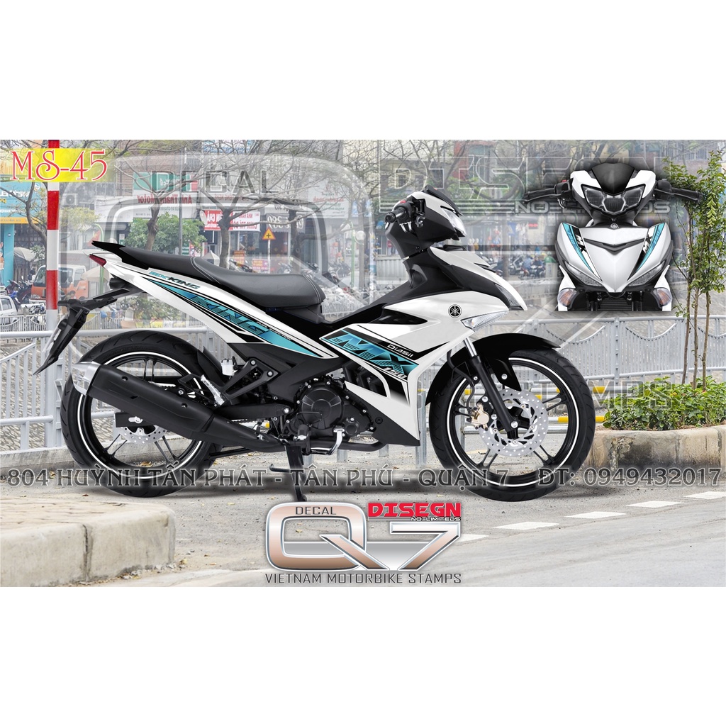 TEM RỜI EXCITER 150 MX TRẮNG XANH