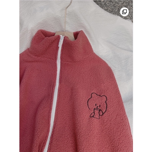 Áo Lông Cổ Cao Chữ Nhỏ  Nữ [FREESHIP]  Sweater form rộng dài tay, hoodie zip nhiều màu thêu đen cá tính Ulzzang