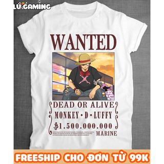 (HOT) Áo LUFFY TRUY NÃ MẪU MỚI Cực Đẹp - Áo Phông One Piece Luffy WANTED Đẹp OP110