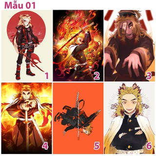 Poster / Tranh dán tường anime Kimetsu No Yaiba/ Thanh Gươm diệt Quỷ nhân vật Rengoku Kyoujurou