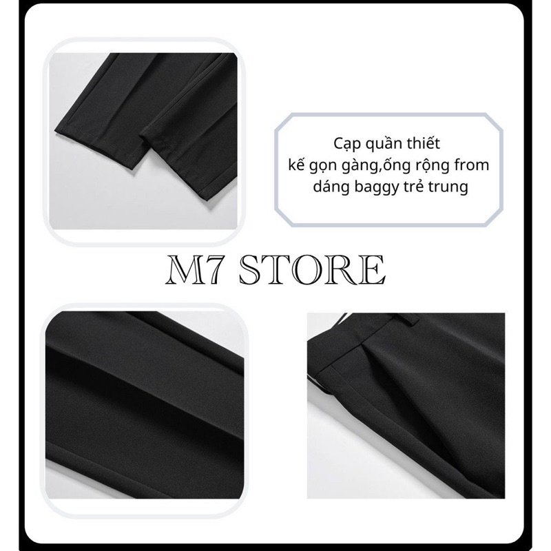 Quần baggy nam ống rộng cao cấp M7 vải lụa hàn co giãn, không nhăn không xù loại quần tây âu Premium thời trang