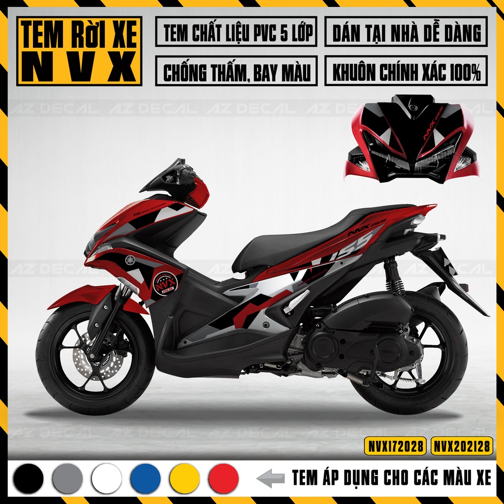 Tem Rời Dán Xe Máy NVX Thiết Kế Cực Hot | NVX28 | Decal Chế PVC Chống Nước, Bền Màu Dán Cho NVX 125