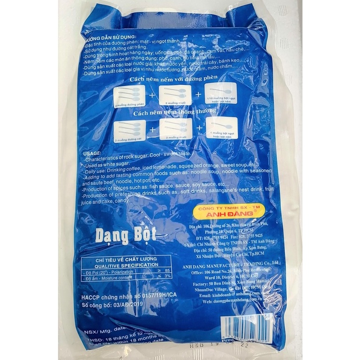 [Túi 1 Kg] ĐƯỜNG PHÈN BỘT [VN] ANH ĐĂNG Rock Sugar Powder