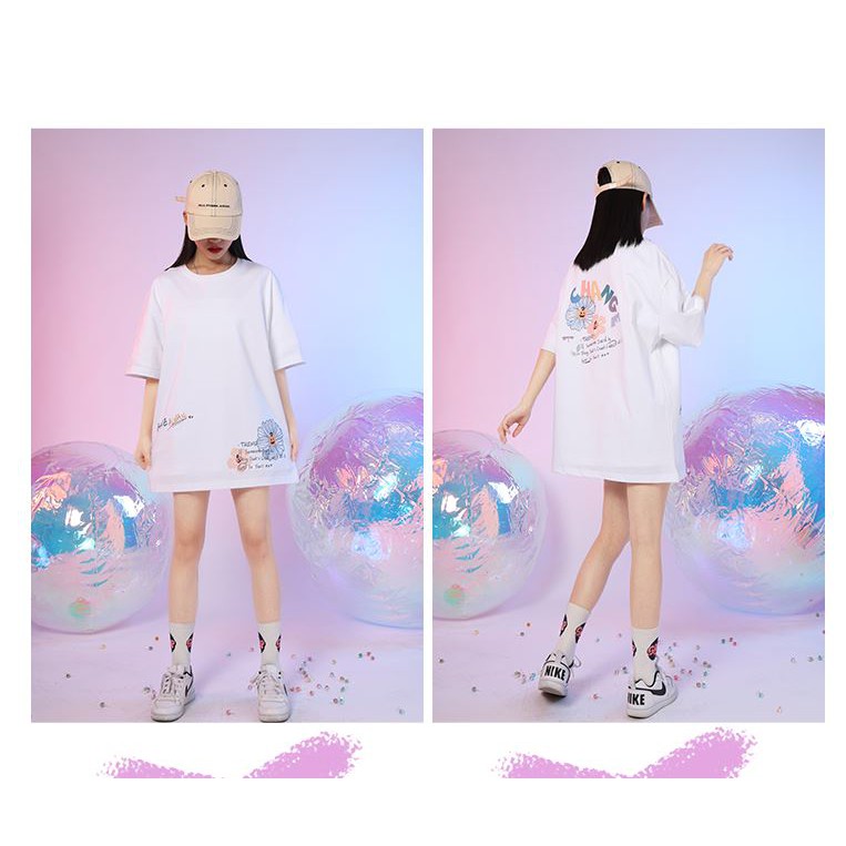 ÁO THUN, ÁO PHÔNG TAY LỠ UNISEX FORM RỘNG OVERSIZE HOA M98