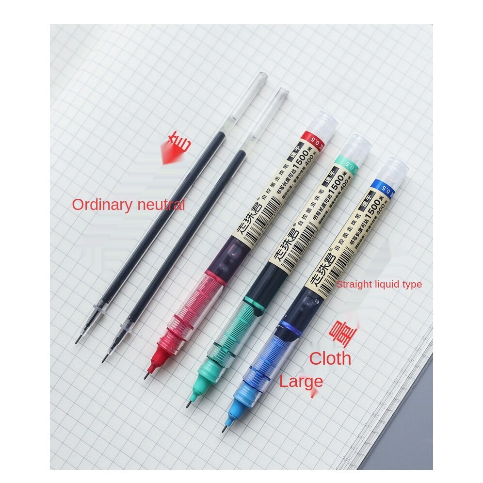 Direct Liquid Ball Pen 0.38 0.5mm Large Capacity Gel Pen Water Pen Multicolor Ball Pen Ball Pen Automatic Ink Ball Pen