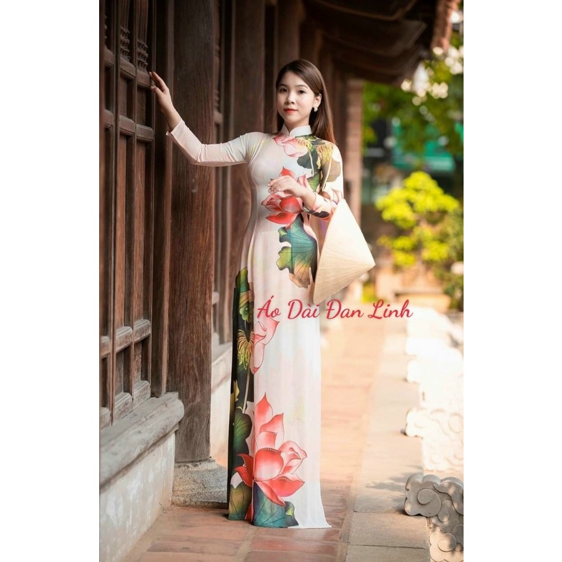 Những mẫu áo dài hoa sen đẹp - Áo Dài Đan Linh