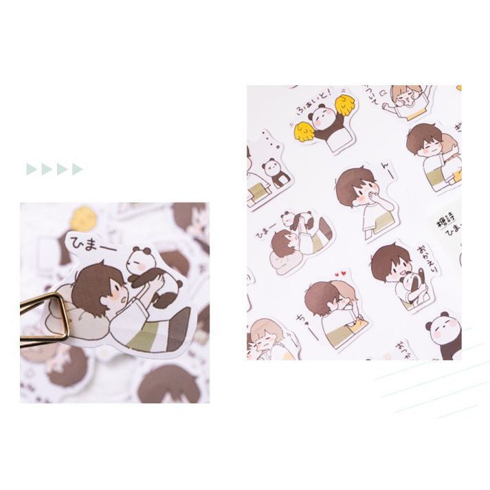 Bộ 45 Sticker Panda Dễ Thương E64