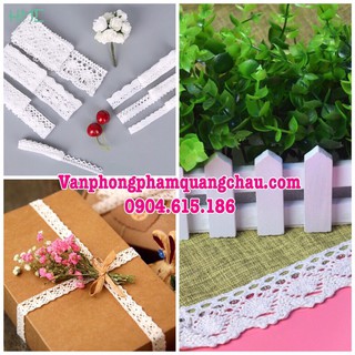 Ruy băng ren trắng cotton - Bản rộng từ 2cm- 4,5cm dài 02 mét (tùy mẫu) - Đọc kỹ mô tả sản phẩm