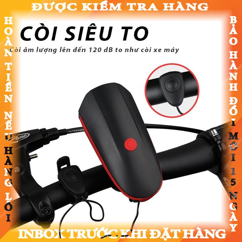 Đèn xe đạp thể thao KIOTOOL siêu sáng có còi pin sạc usb led T6 chống nước - Test hàng trước khi giao nguyenha