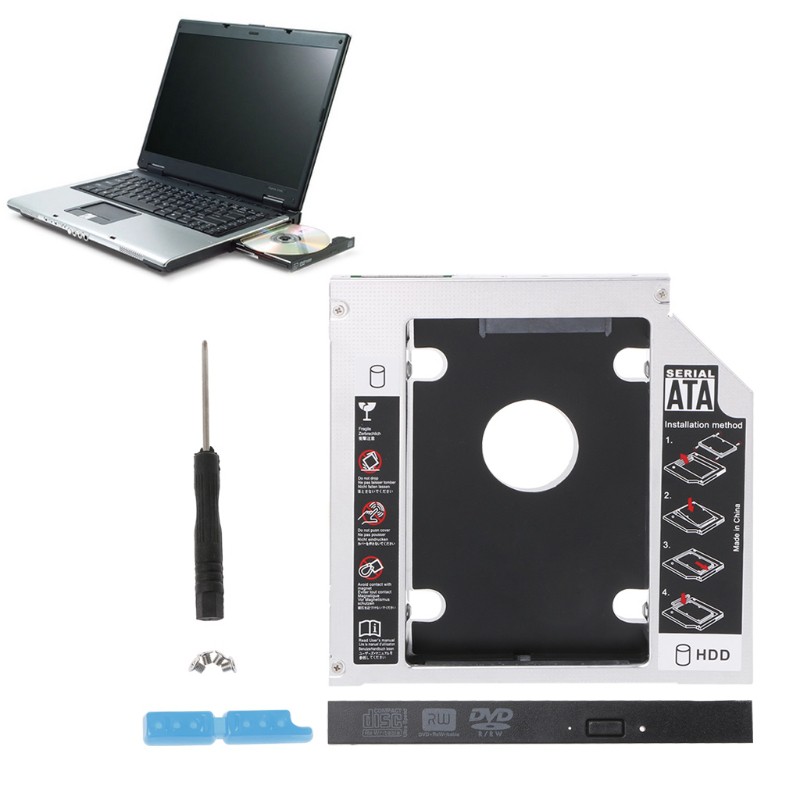 Khay đựng ổ cứng HDD DVD / CD-ROM 12.7mm 2nd HDD Caddy SATA 3.0 2.5 " cho Laptop