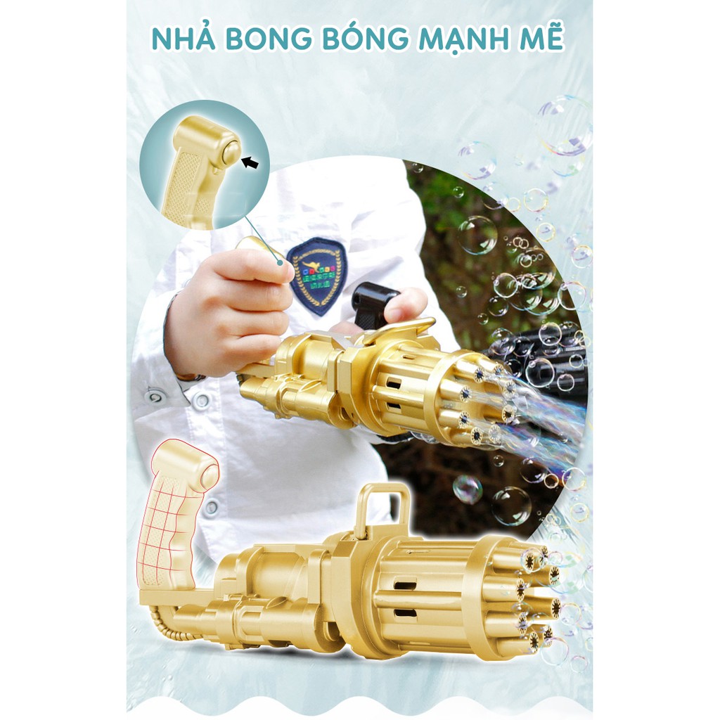 Đồ chơi bắn xà phòng 8 nòng  Đồ chơi phun bong bóng ngoài trời thổi bọt mạnh mẽ cho bé vui chơi ngoài trời