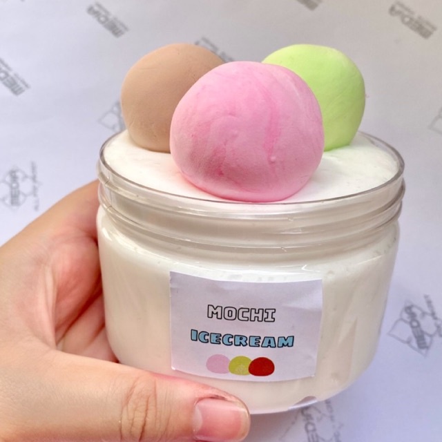 MOCHI ICECREAM/ Slime Kem Mochi 3 Vị DIY/ Hủ 250ml/ Slime Bơ Tự Trộn Màu/ Đất Sét 3 Viên Kem Hình Mochi/ Sáng Tạo