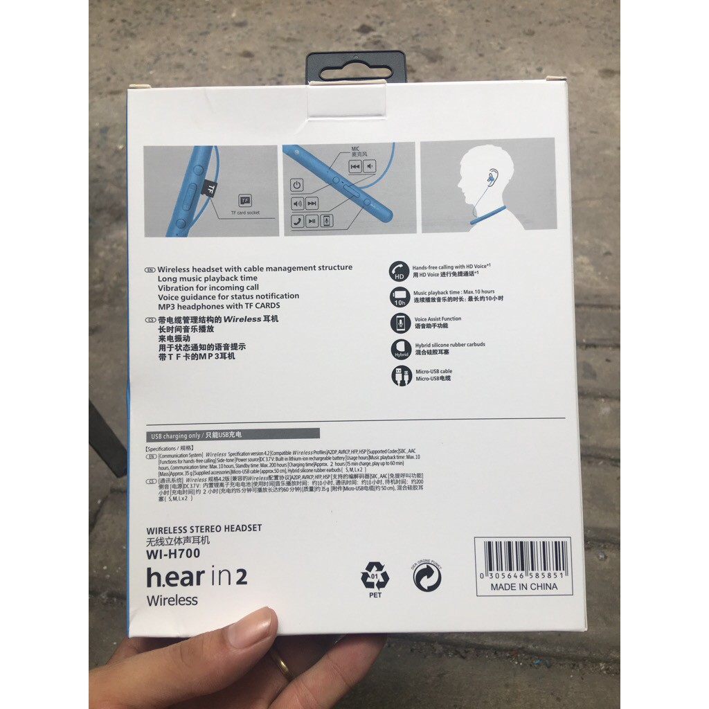 [FREESHIP-150K] TAI NGHE BLUETOOTH THỂ THAO SONY H.EAR IN2 H700