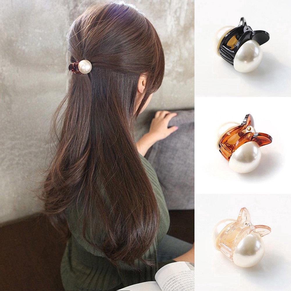 Kẹp tóc dạng gắp kích thước nhỏ có gắn ngọc trai