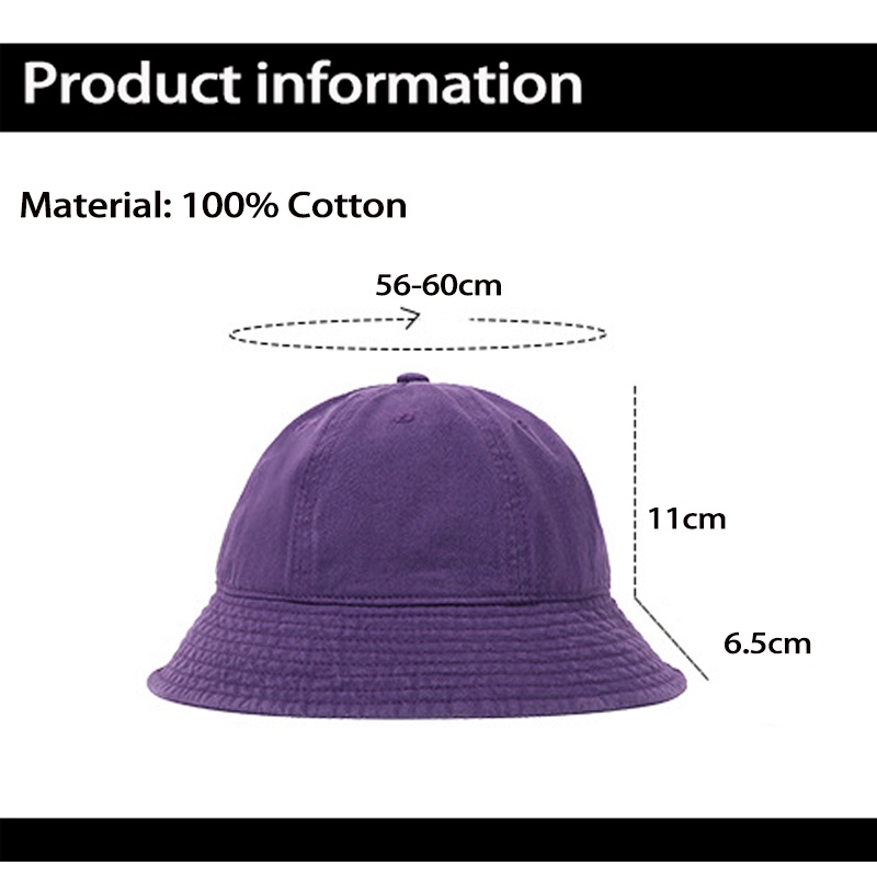 Mũ Bucket Cotton Mềm Mại Màu Trơn Thoáng Khí Phong Cách Retro