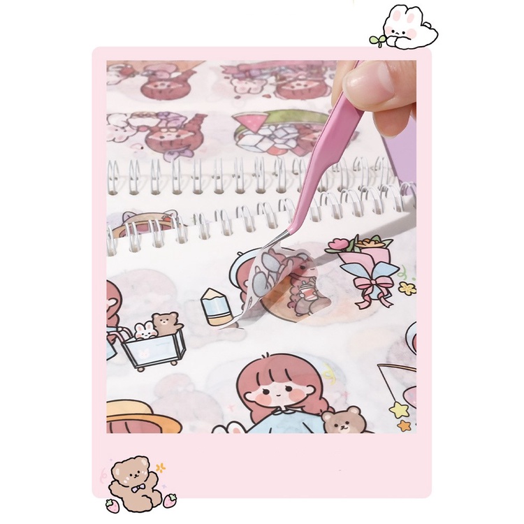 Sổ Sticker Cute Candy Gift  50 Tấm Mini Trang Trí Sổ Tay Nhật Ký Dụng Cụ Dán Bullet Journal ST42