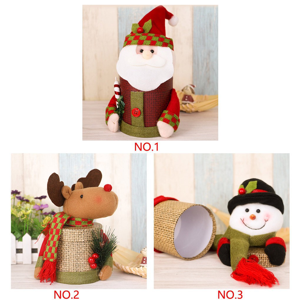 Hộp Quà Đựng Kẹo Trang Trí Cho Ngày Giáng Sinh,Đồ trang trí noel, hộp quà ông già Noel, hộp kẹo giấy hoạt hình, hộp táo đêm giáng sinh
