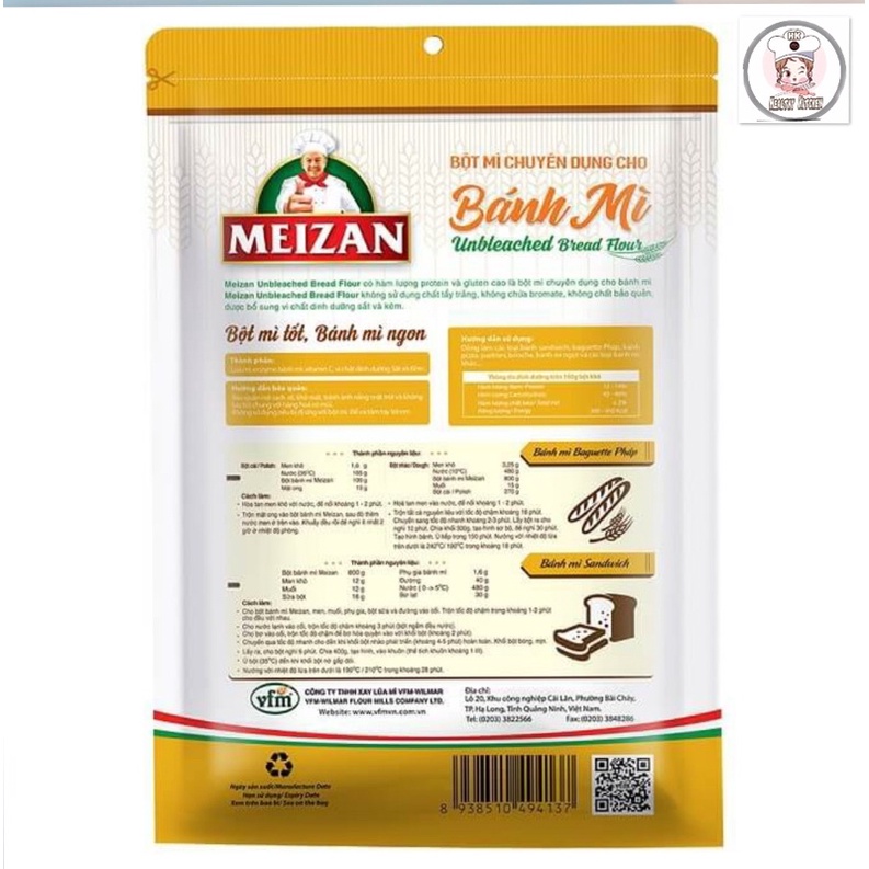 Bột Mì Chuyên Dụng Cho Bánh Mì MEIZAN 1KG