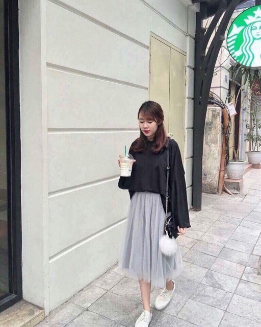 CHÂN VÁY XÁM TUTU ULZZANG + HÌNH THẬT 🦞🦞🦞
