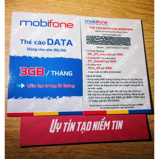 Thẻ data Mobifone 3GB/Tháng – 12 Tháng