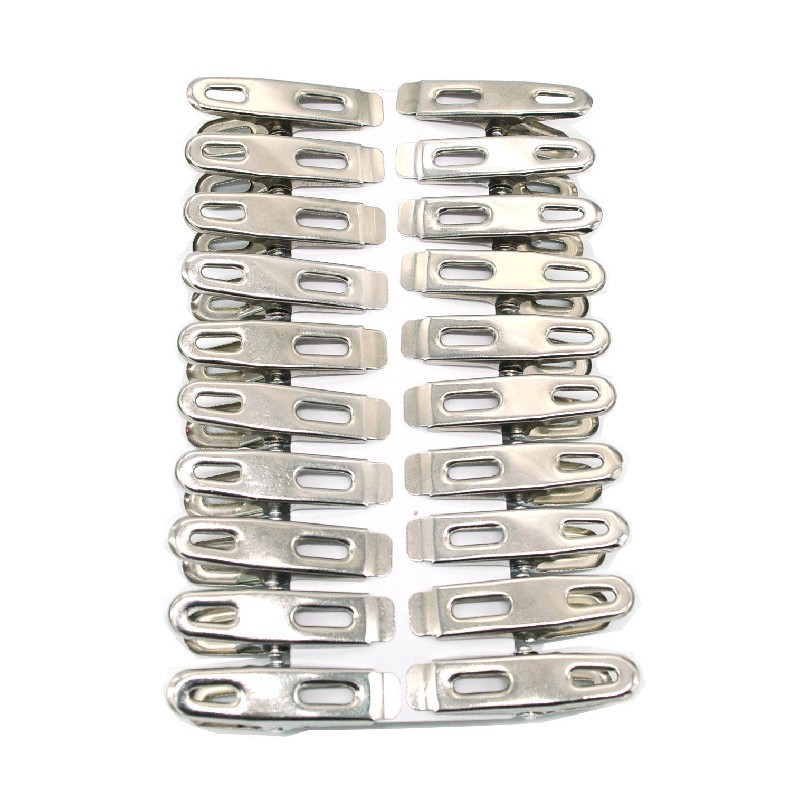 Kẹp Inox Phơi Quần Áo Không Rỉ ( Vỉ 20 cái )
