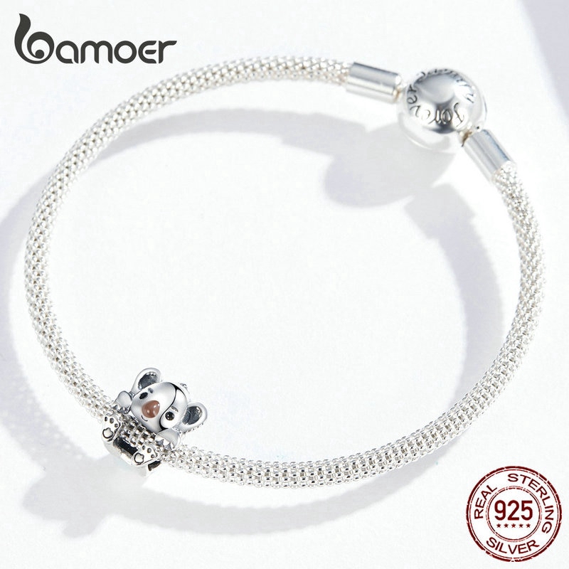 Hạt Xỏ Bamoer Scc1304 Bằng Bạc 925 Hình Gấu Koala Độc Đáo Thời Trang
