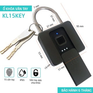 Ổ khóa vân tay thông minh KL15Key mở bằng vân tay, chìa khoá và app