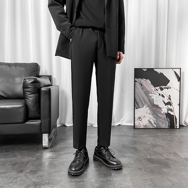 Quần ống rộng màu đen thời trang Hàn Quốc cho nam