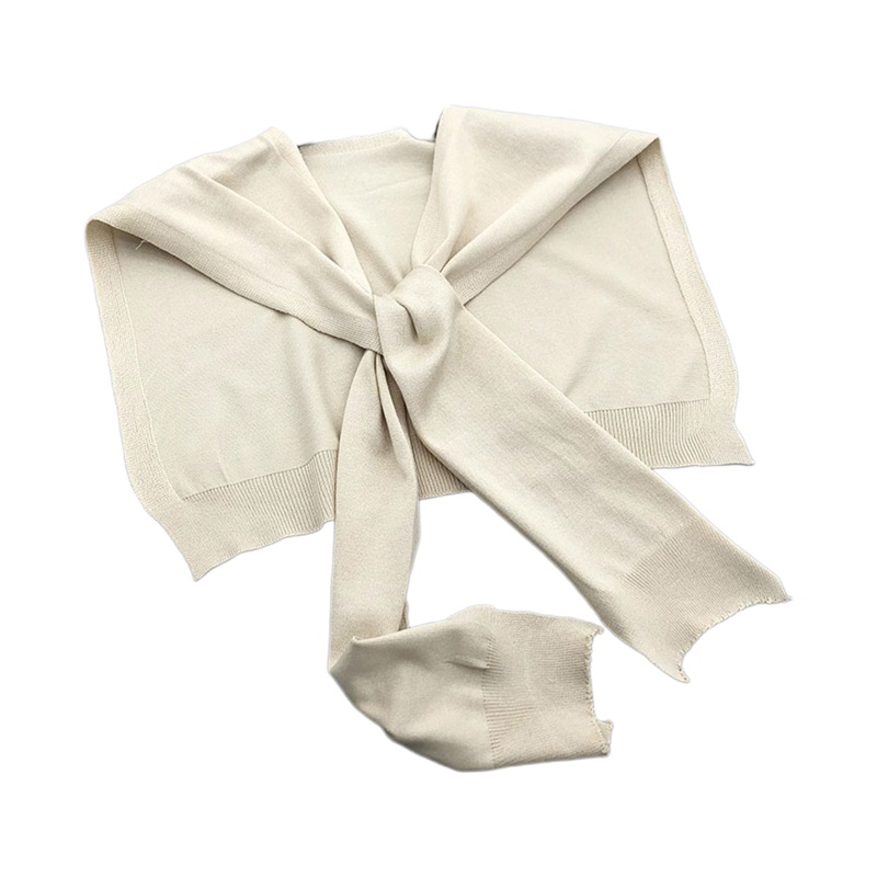 Khăn Choàng Nhỏ Sợi Acrylic Thắt Nút Màu Trơn Xinh Xắn Cho Nữ Vào Mùa Đông