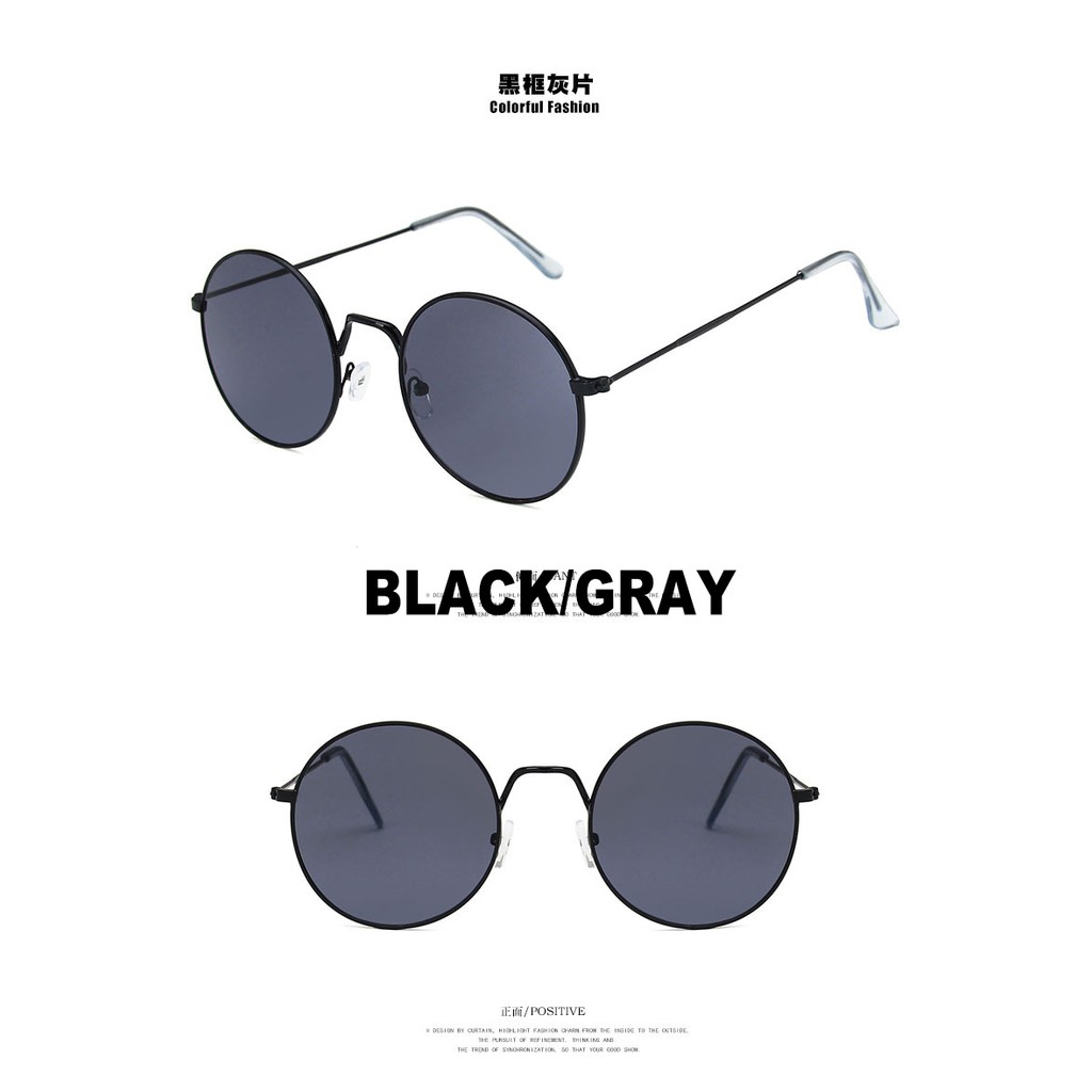 Kính mát tròn gọng kim loại thời trang sành điệu cho nữ