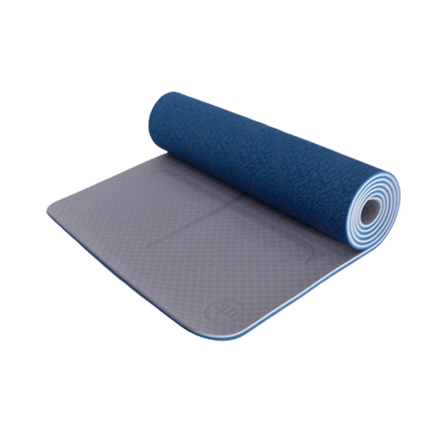 Combo túi và thảm yoga MIKIE MAT 2 màu định tuyến &quot;Navy Xám&quot; Premium Mat dày 6mm