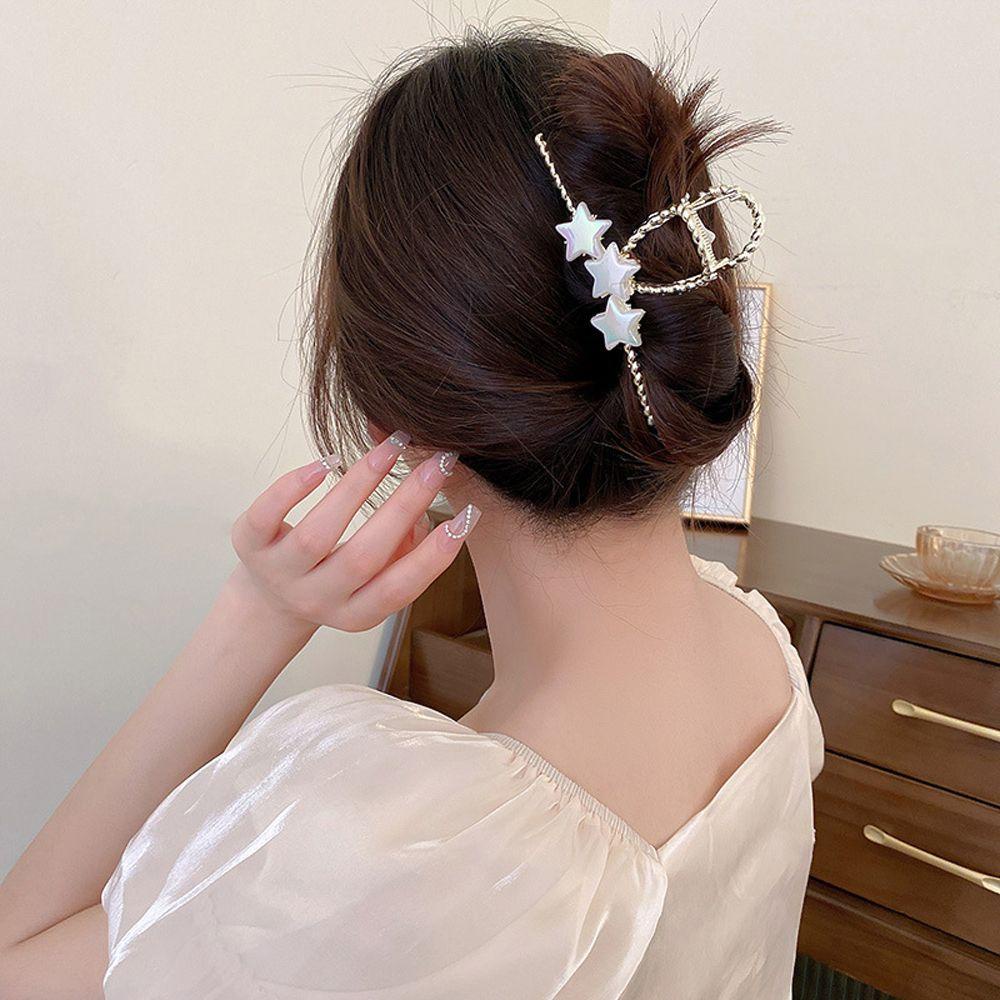 Kẹp Tóc Móng Vuốt Đính Đá Zircon Hình Ngôi Sao Lấp Lánh Kiểu Vintage Hàn Quốc Cho Nữ Giá Đỡ