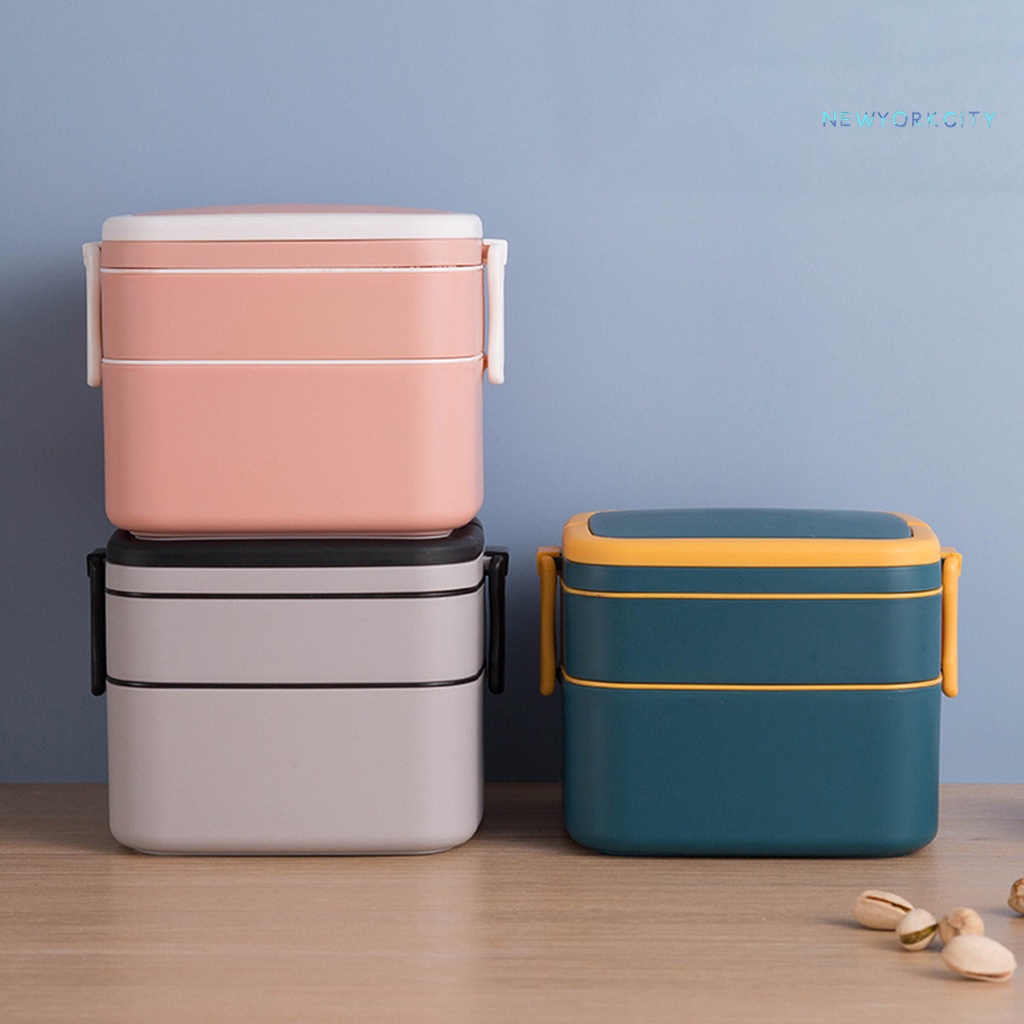Hộp Đựng Cơm Trưa Hai Tầng Bằng Nhựa Chống Rò Rỉ Phong Cách Nhật Bản NYC 1000ML/1400ML