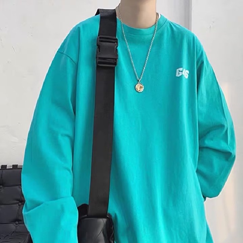 Áo Thun Tay Dài Dáng Rộng In Chữ Hoạt Hình Thoải Mái Thời Trang Cho Nam Và Nữ Size M-5XL