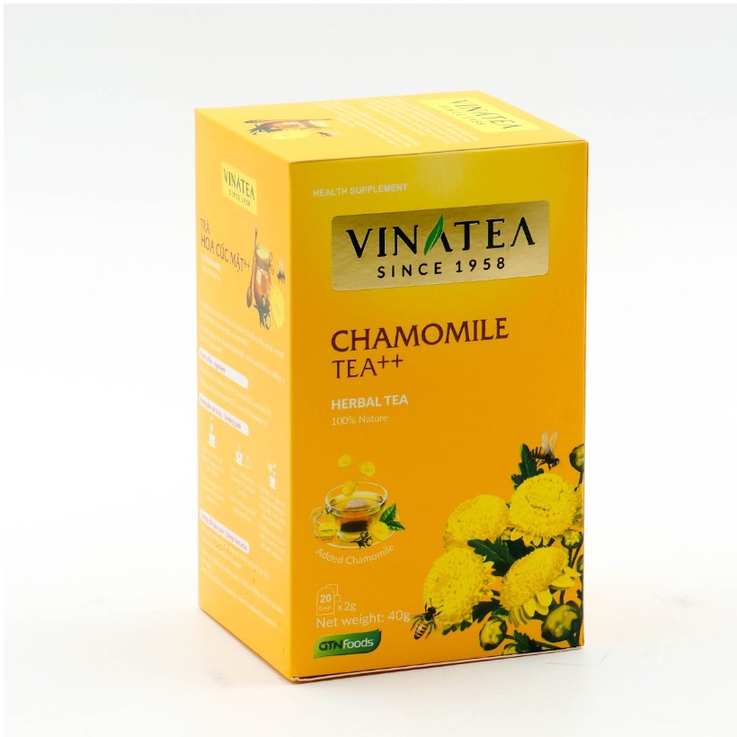 Combo 02 Hộp Trà Vinatea - Trà Hoa Cúc Mật ++ Túi Lọc 40 g