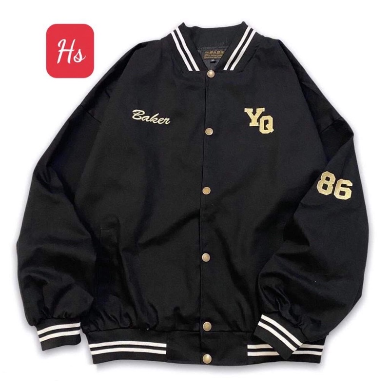 Áo khoác thêu YQ chữ vàng HS | BigBuy360 - bigbuy360.vn