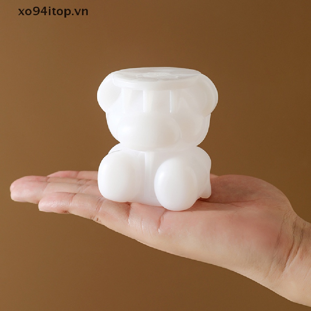 Xoitop Khuôn Silicon Làm Nến Thạch Cao Hình Gấu Ngồi Vị Trí Có Hương Hoa Hồng