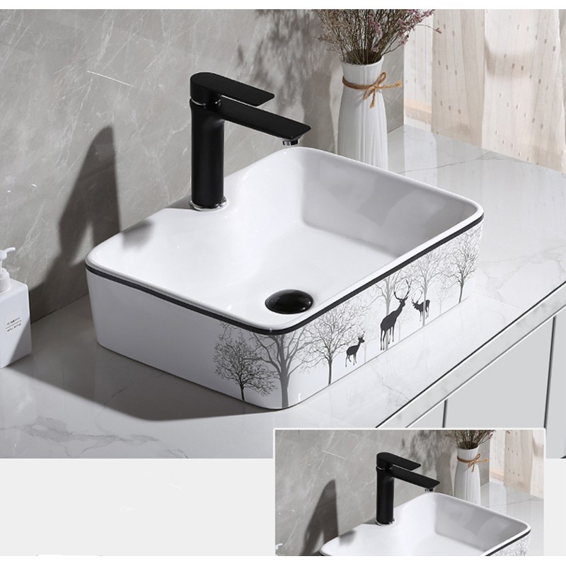 Chậu rửa mặt, bồn rửa mặt hươu chữ nhật 622H IKIZA - hàng chính hãng giá tốt