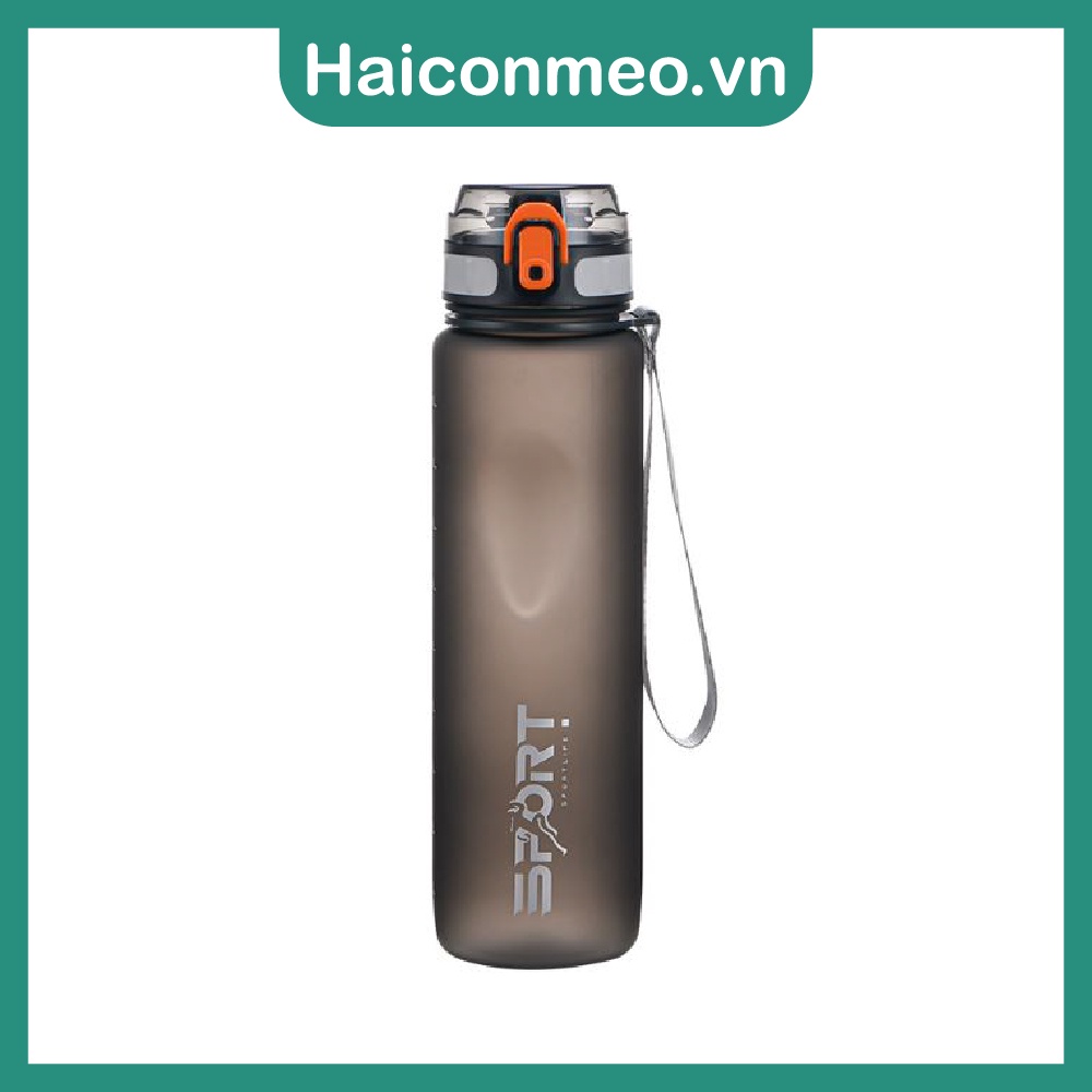 Bình nước thể thao Sport tập gym chạy bộ đánh cầu lông, 1000ml có quai