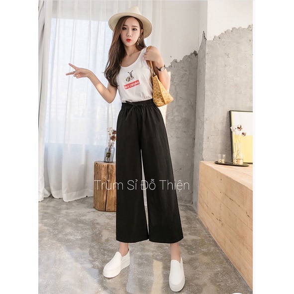 Quần ống rộng suông nữ chất Đũi siêu mát size 40-55kg Trùm Sỉ Đỗ Thiện