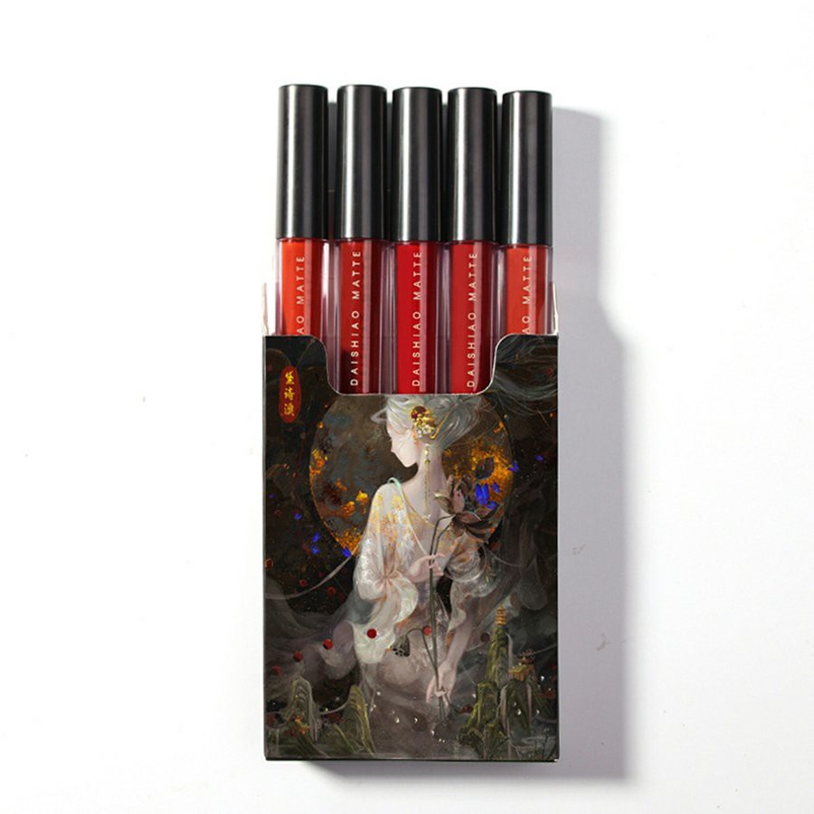 ☎5 PCS Dreamer Lip Glaze Matte Easy-to-color Velvet Matte Cigarette Lipstick