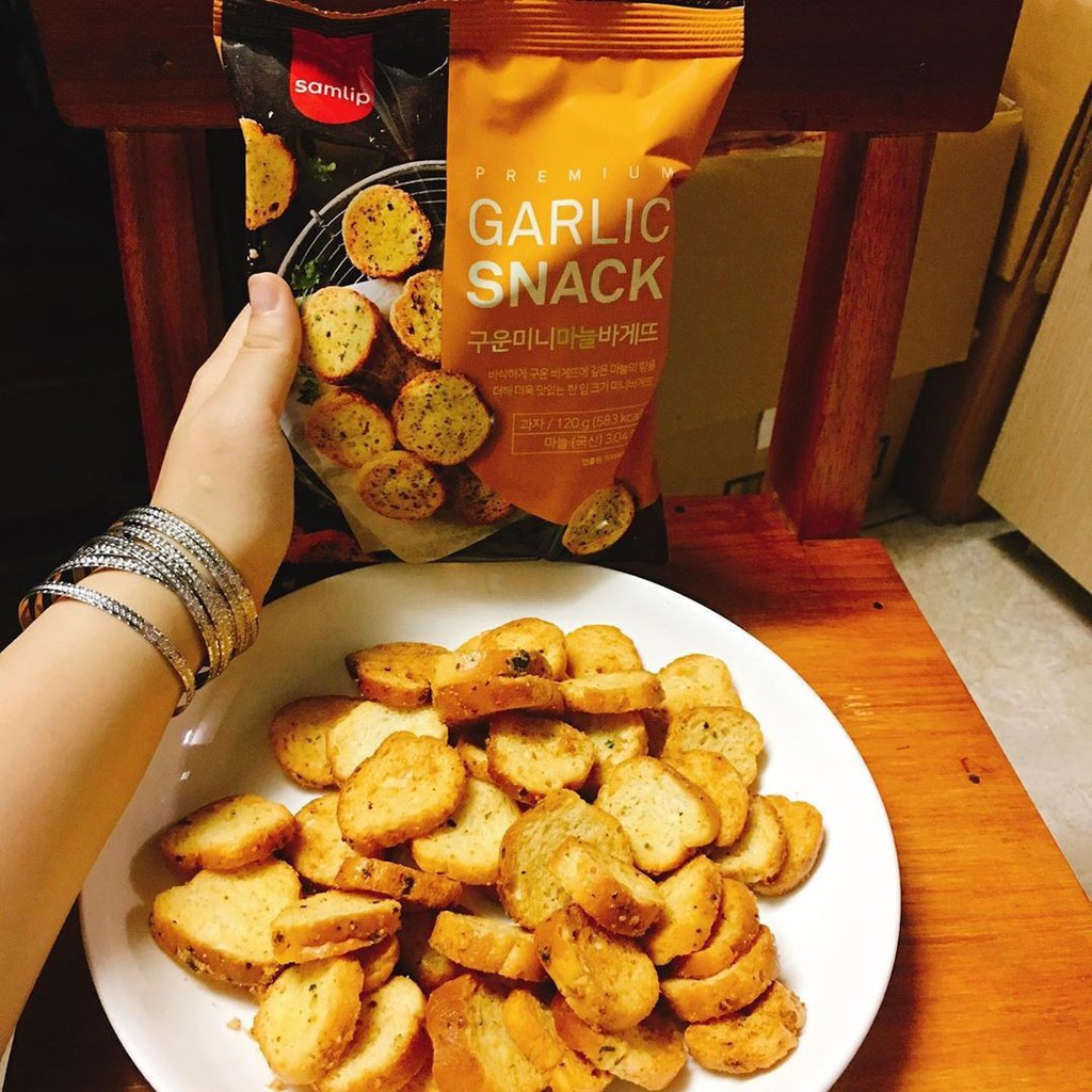 Bánh Mì Bơ Tỏi Hàn Quốc Garlic Snacks 120gr 💝FREESHIP💝 Bánh Mỳ Bơ Tỏi Ngon Hàn Quốc HCM